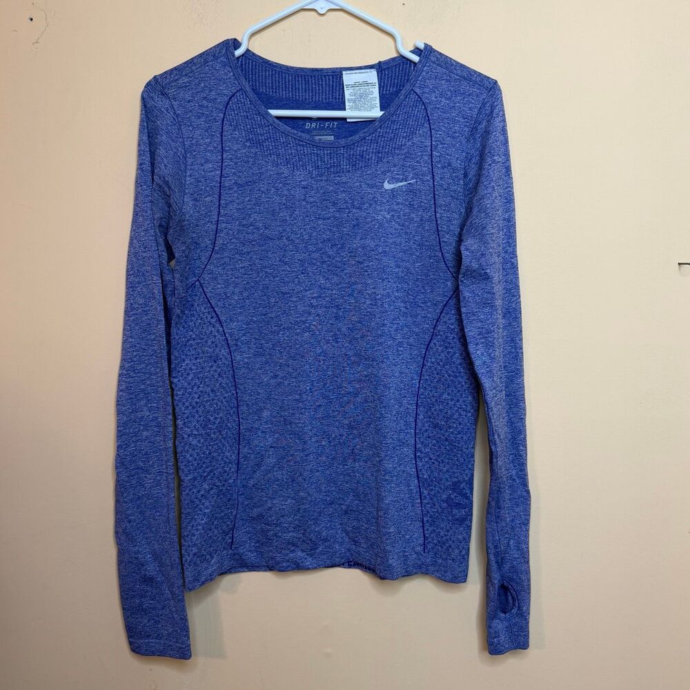 Nike Dri-FIT Seamless Long Sleeve Knit Top purple Womens Medium shirt